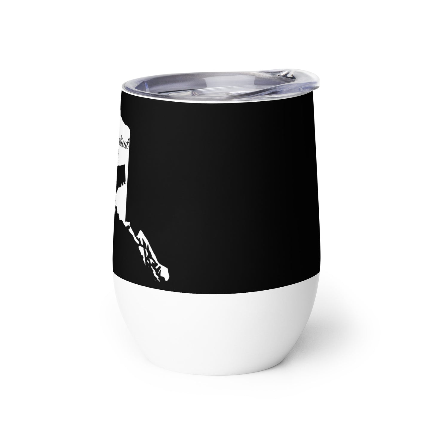 Just a Connecticut Girl in an Alaska World Wine tumbler