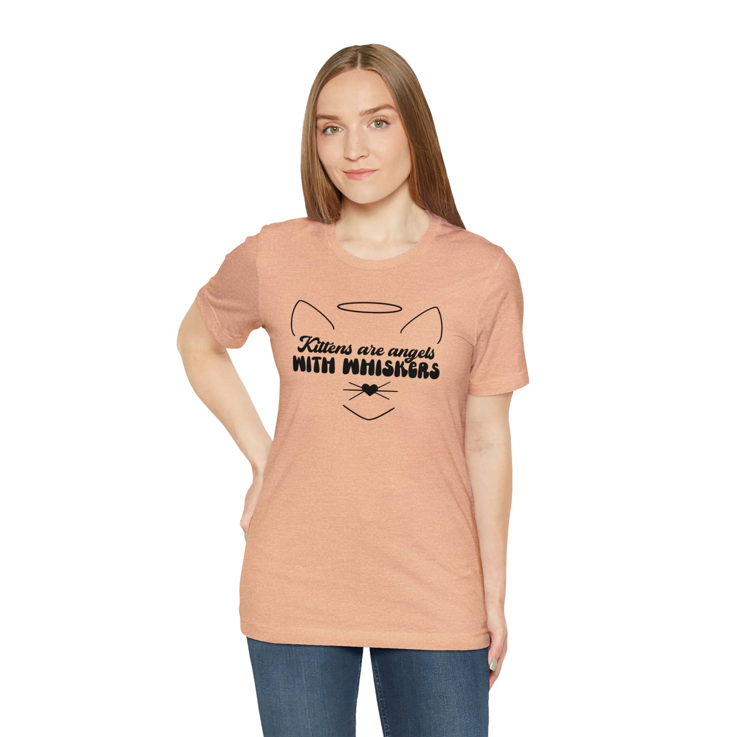 Kittens Are Angels With Whiskers Cat Short Sleeve T-shirt
