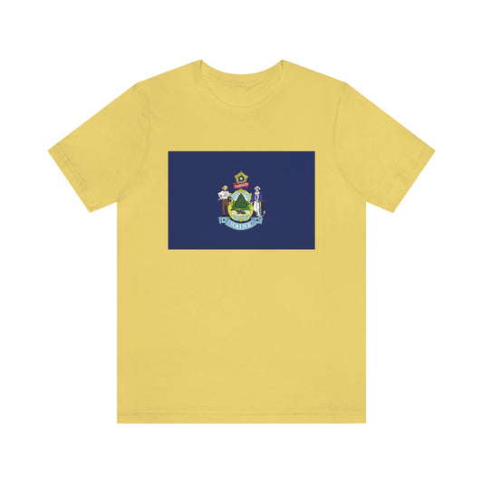 Maine Flag Unisex Jersey Short Sleeve Tee Tshirt T-shirt