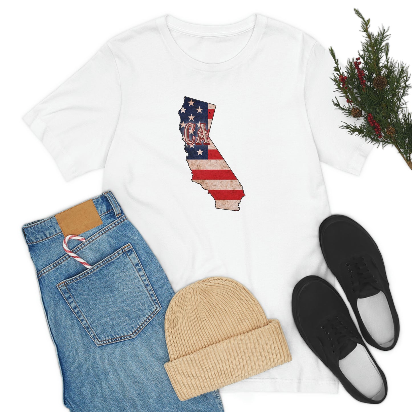 California US Flag Unisex Jersey Short Sleeve Tee Tshirt T-shirt