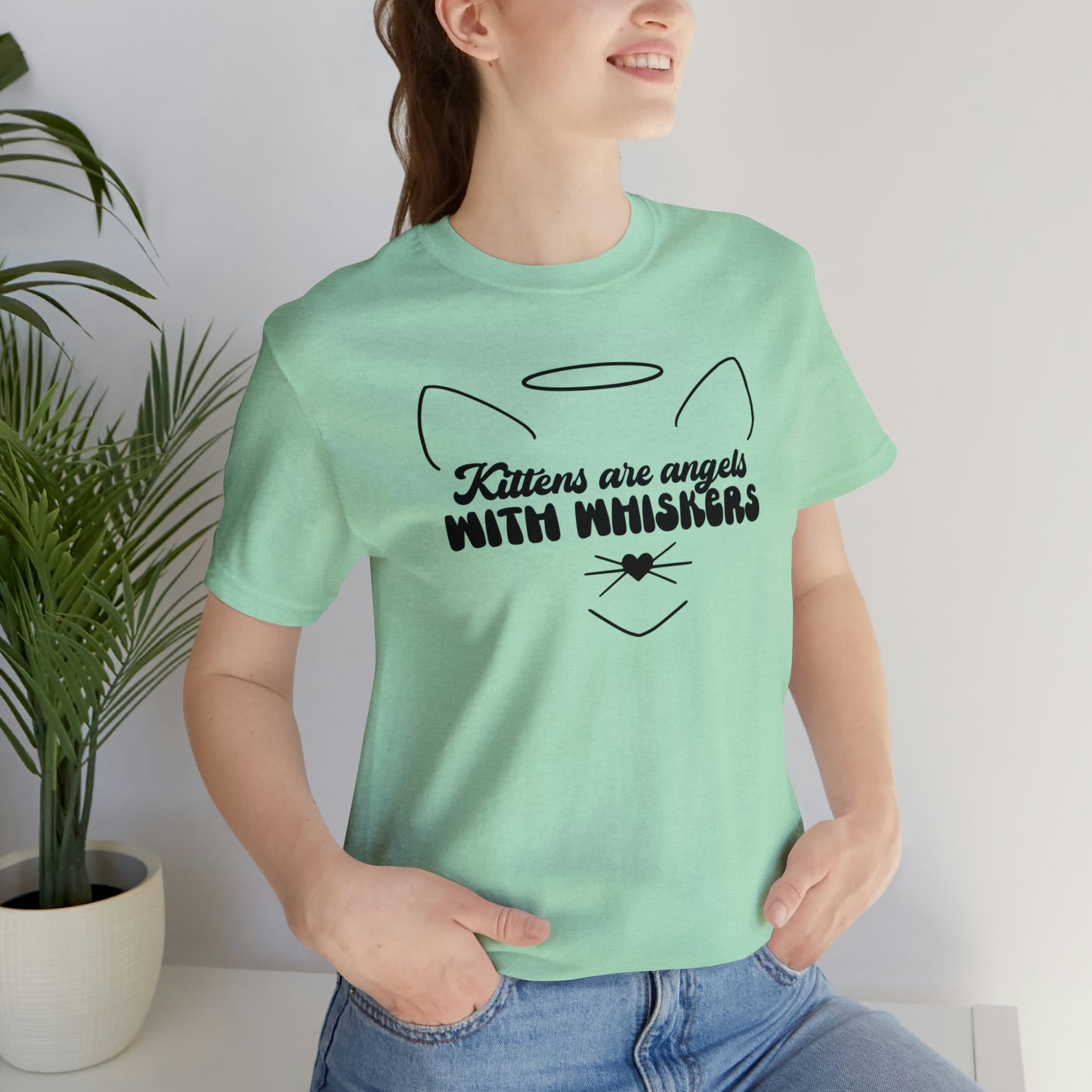 Kittens Are Angels With Whiskers Cat Short Sleeve T-shirt