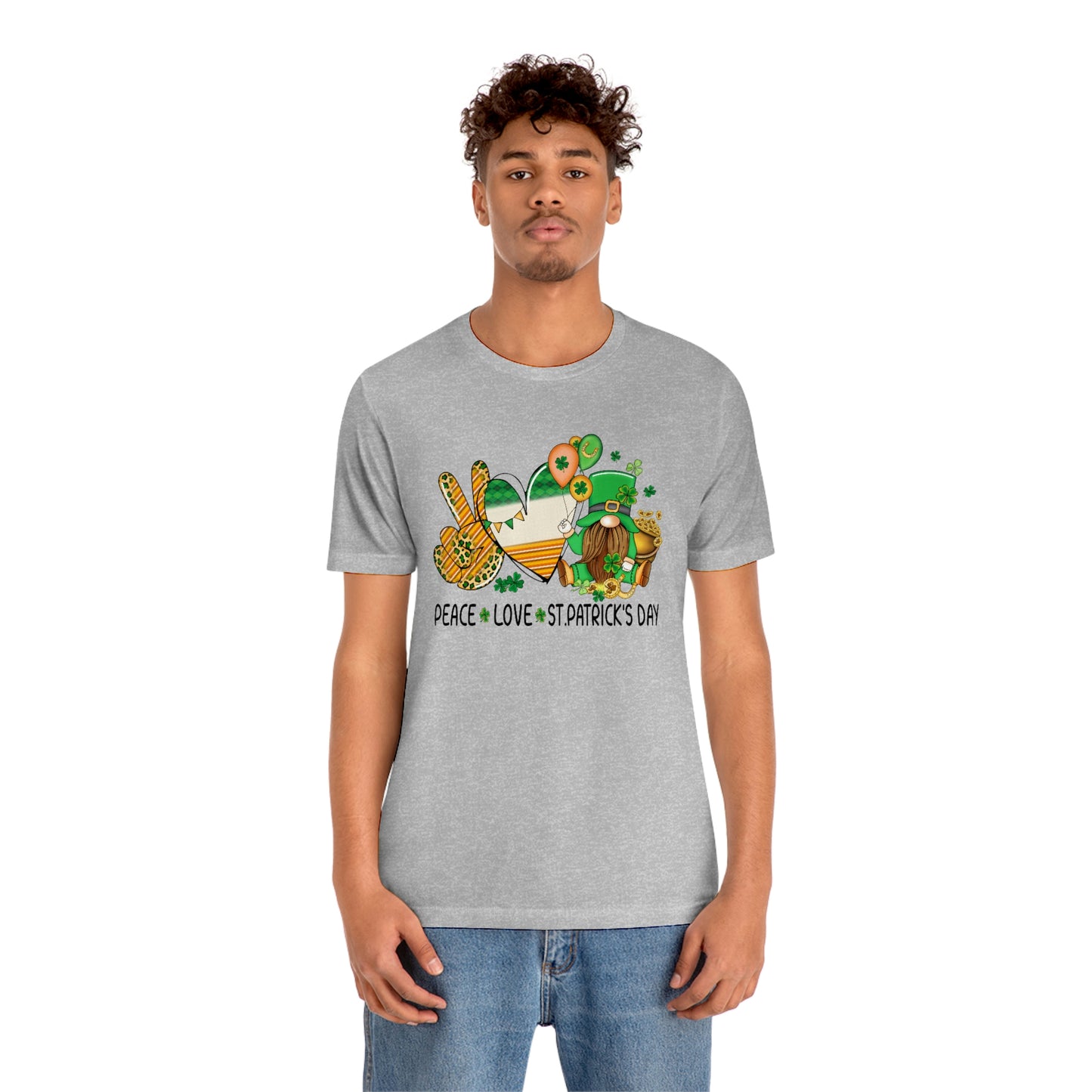 Peace Love St. Patrick's Day Unisex Jersey Short Sleeve Tee