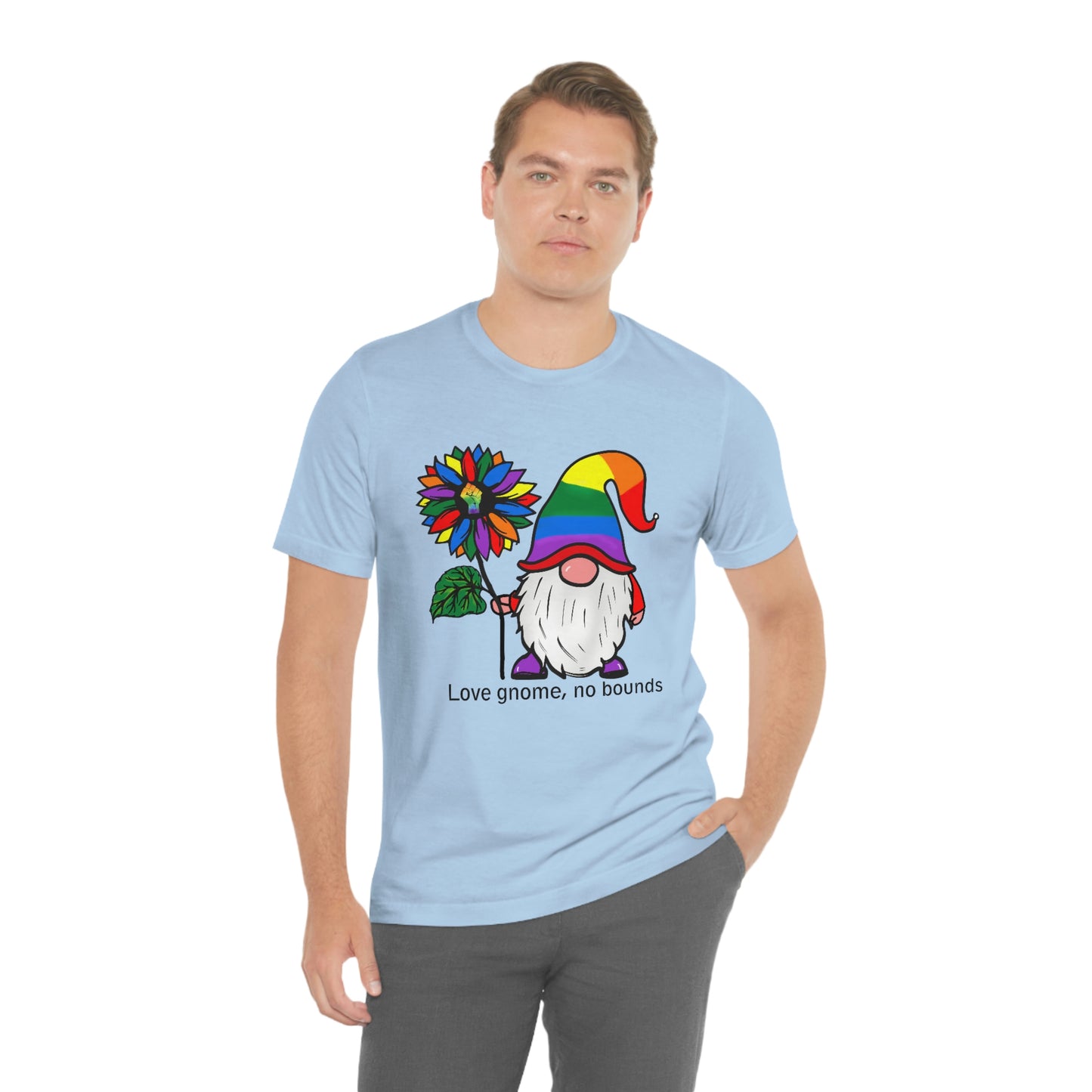 Love Gnomes No Bounds LGBTQIA Print Unisex Jersey Short Sleeve Tee