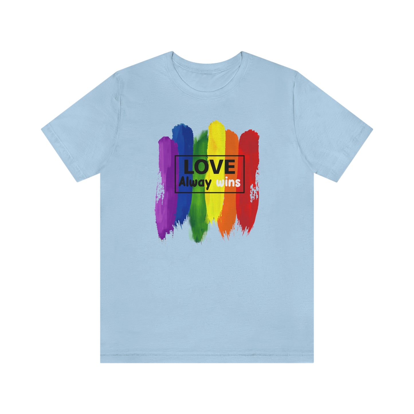Love Always Wins LGBTQIA Print Unisex Jersey Short Sleeve Tee