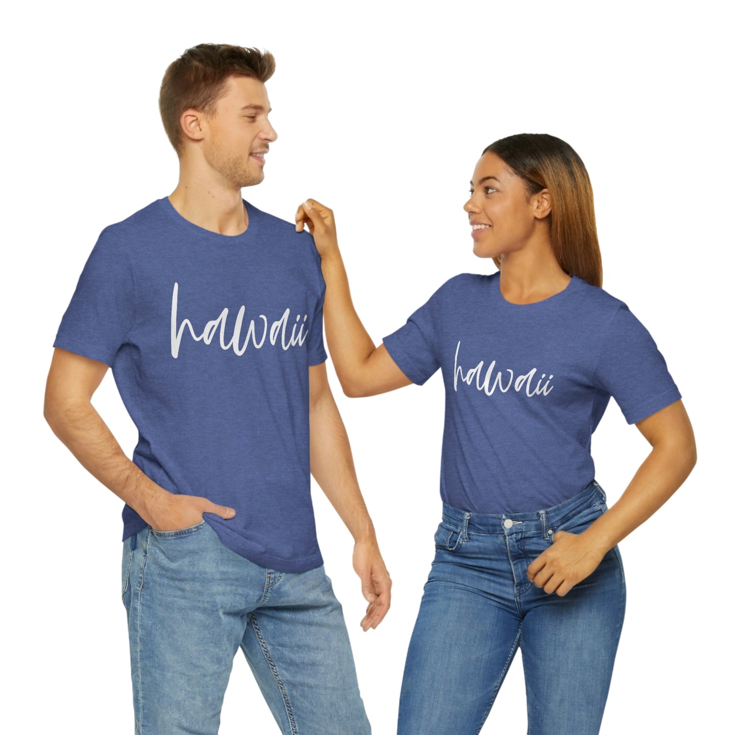 Hawaii White Script Short Sleeve T-shirt