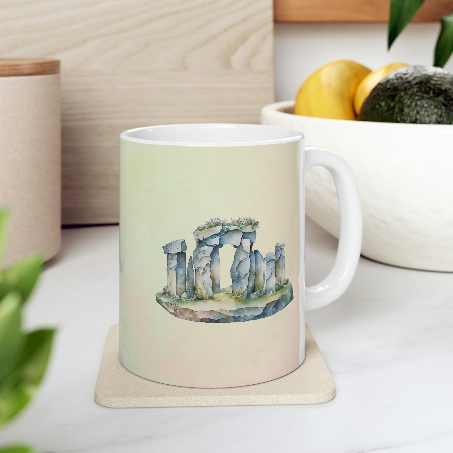 Standing Stones Watercolor Ceramic Mug 11oz