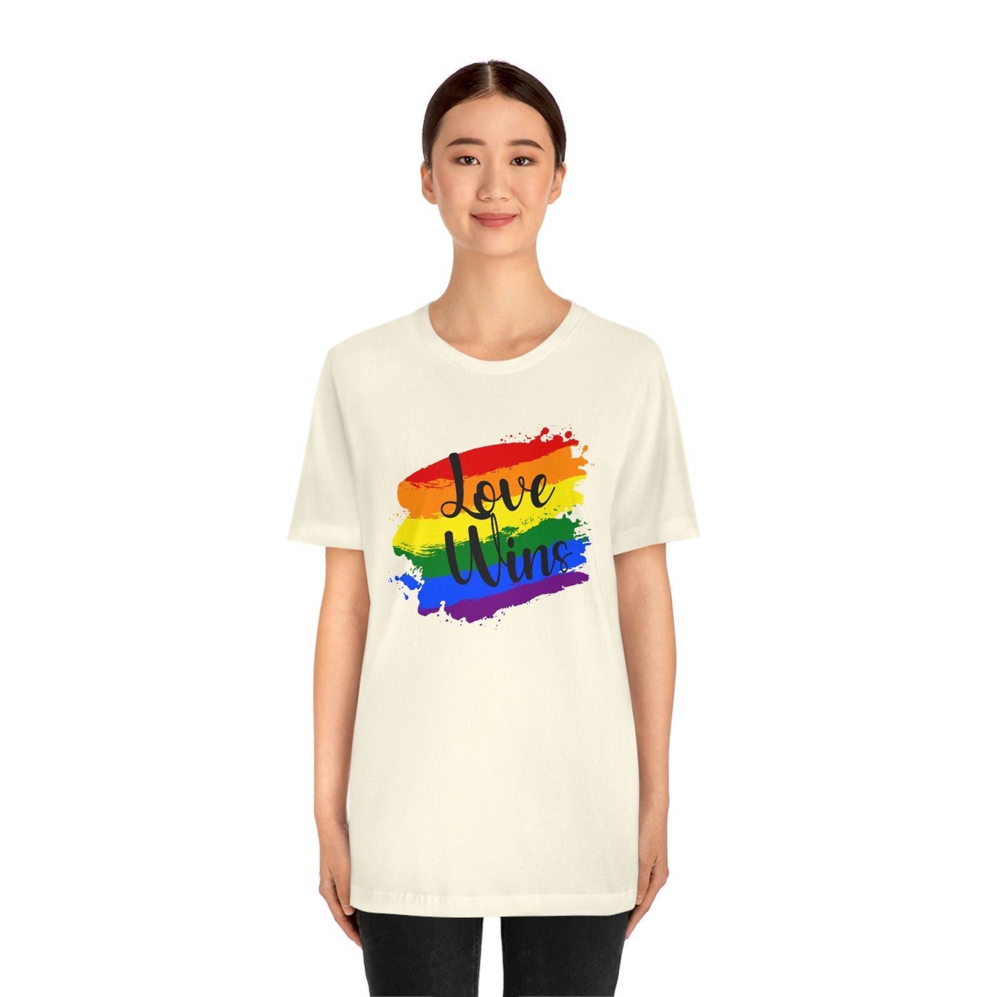 Love Wins LGBTQIA Print Unisex Jersey Short Sleeve Tee