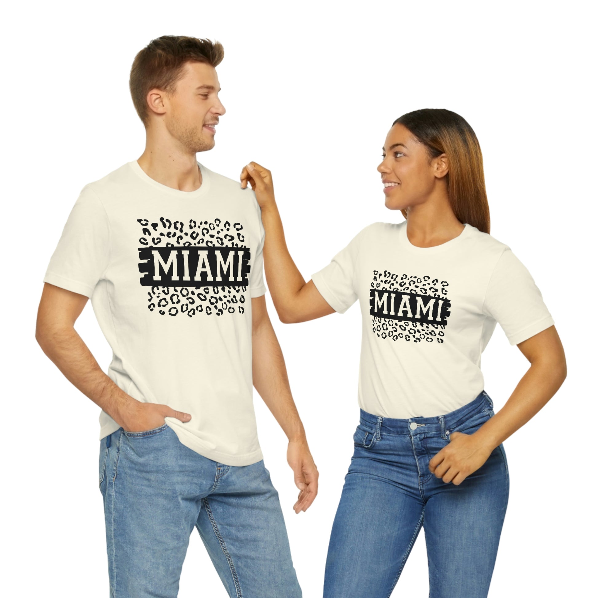 Miami Leopard Print Florida Short Sleeve T-shirt