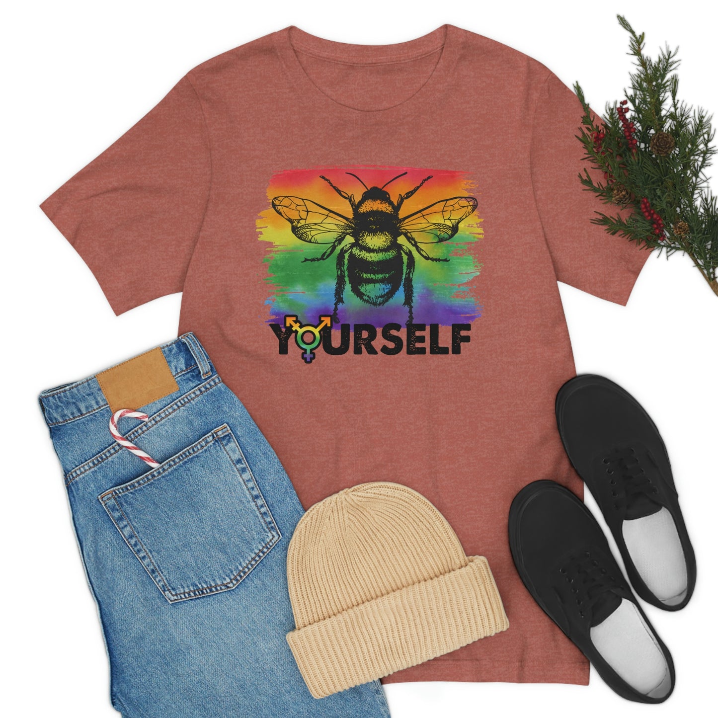 Bee Yourself LGBTQIA Print Unisex Jersey Short Sleeve Tee