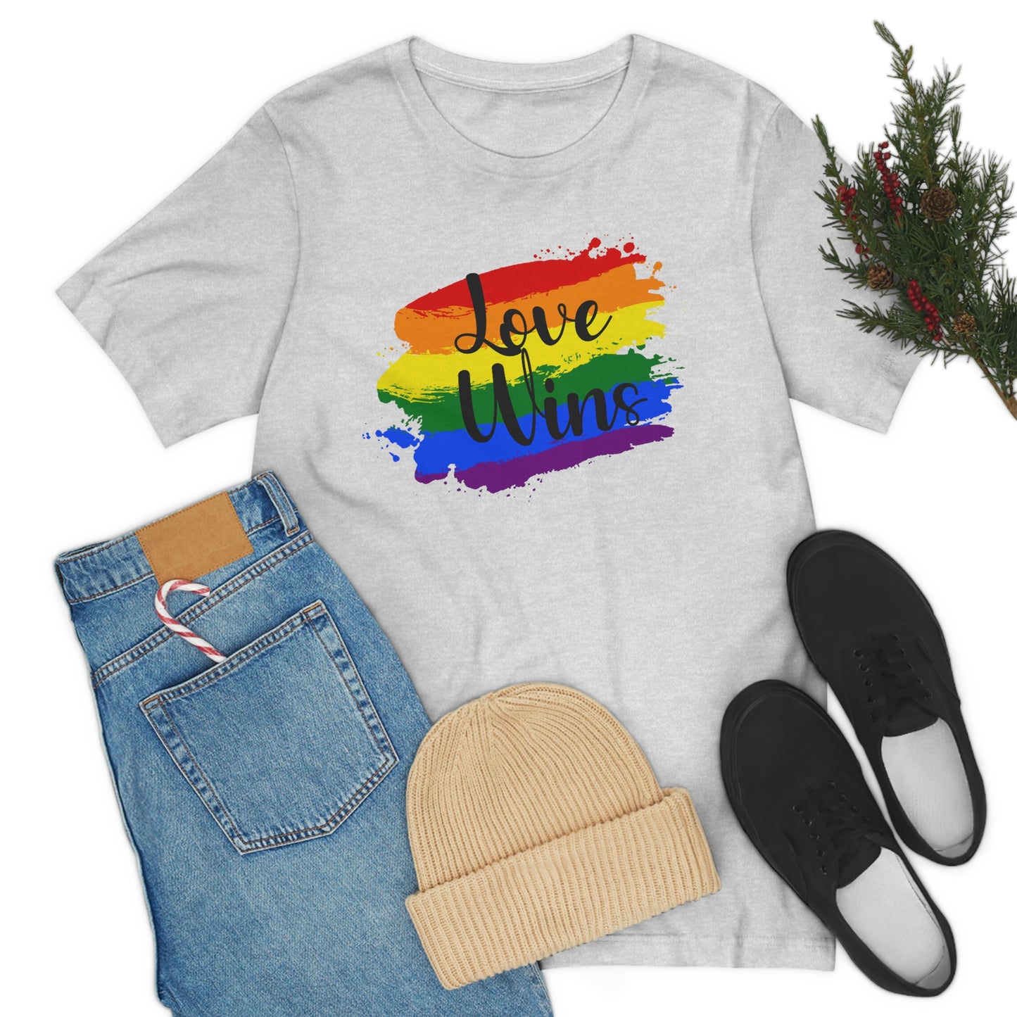 Love Wins LGBTQIA Print Unisex Jersey Short Sleeve Tee