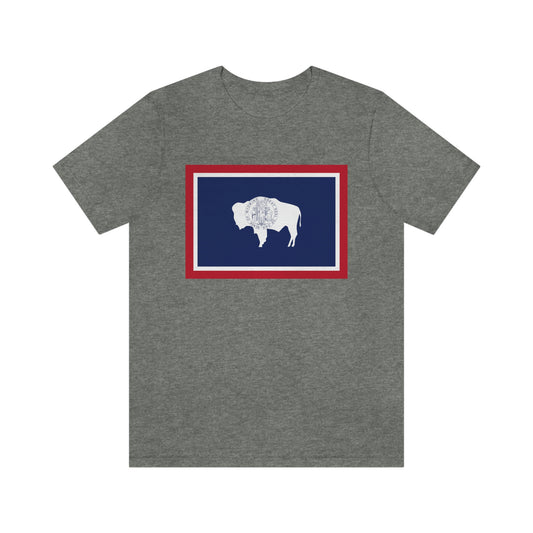 Wyoming Flag Unisex Jersey Short Sleeve Tee Tshirt T-shirt