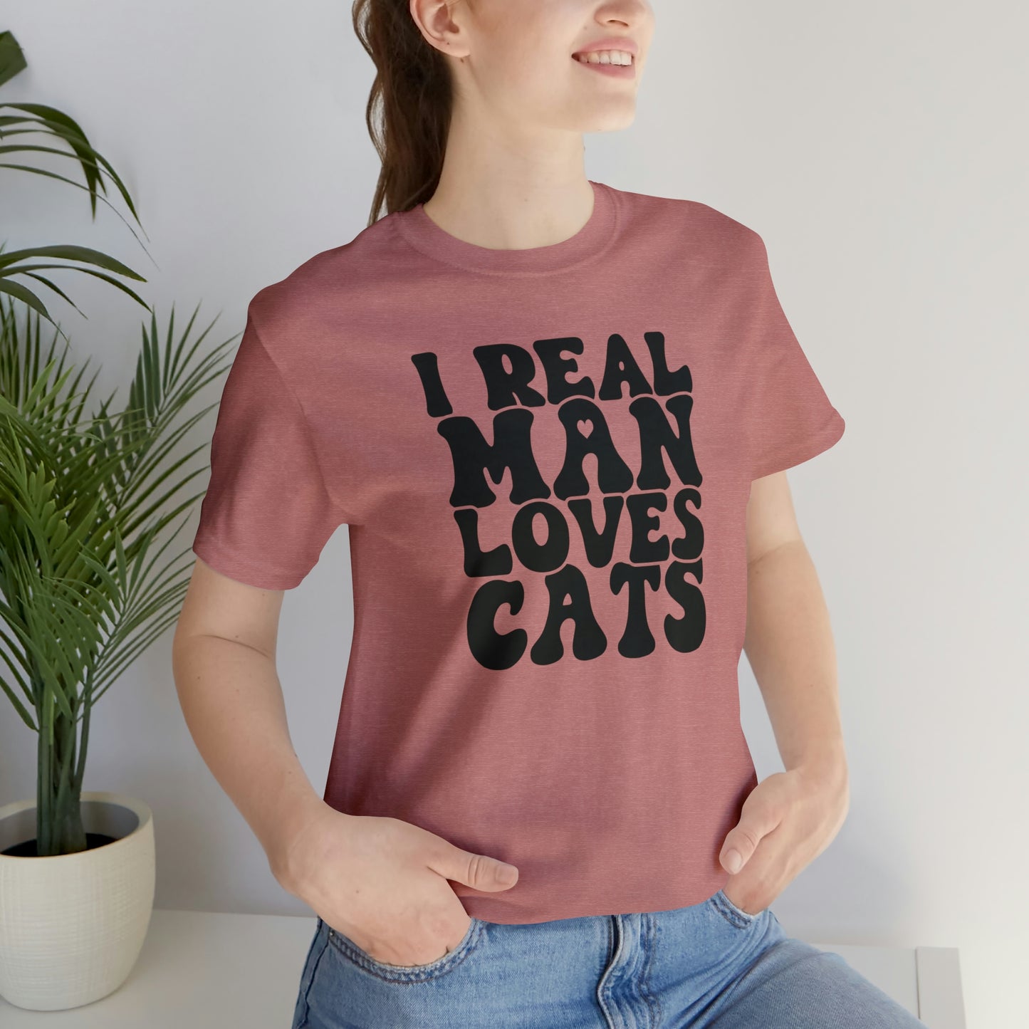 I Real Man Loves Cats Short Sleeve T-shirt