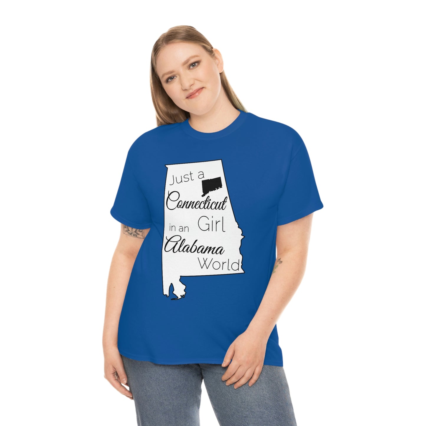 Just a Connecticut Girl in an Alabama World Unisex Heavy Cotton Tee