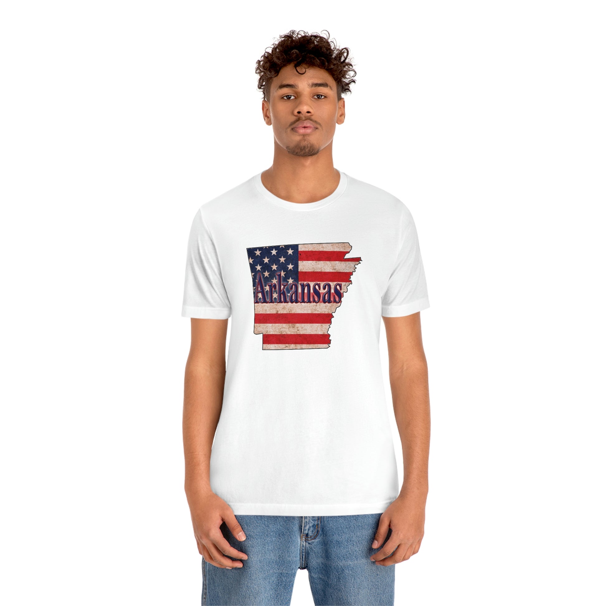 Arkansas US Flag Unisex Jersey Short Sleeve Tee Tshirt T-shirt