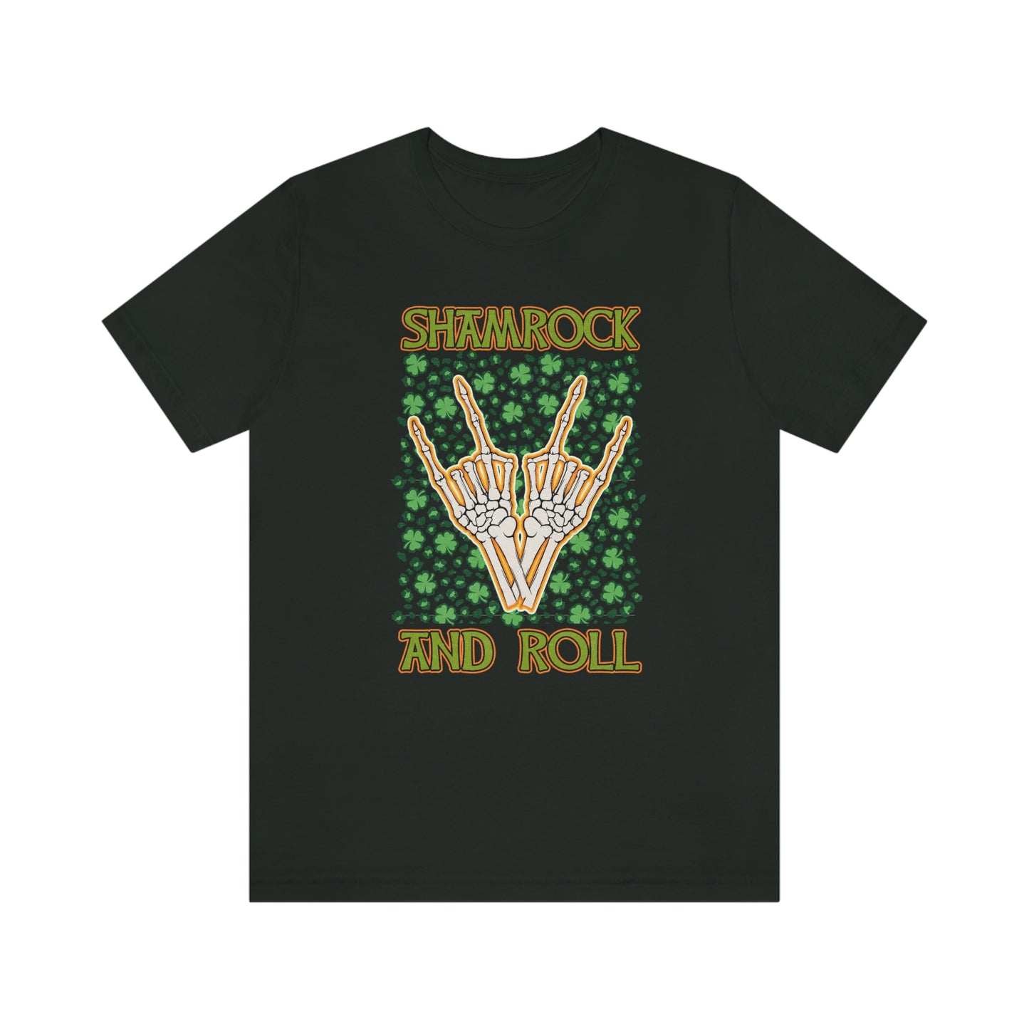 Shamrock and Roll St. Patrick's Day Unisex Jersey Short Sleeve Tee