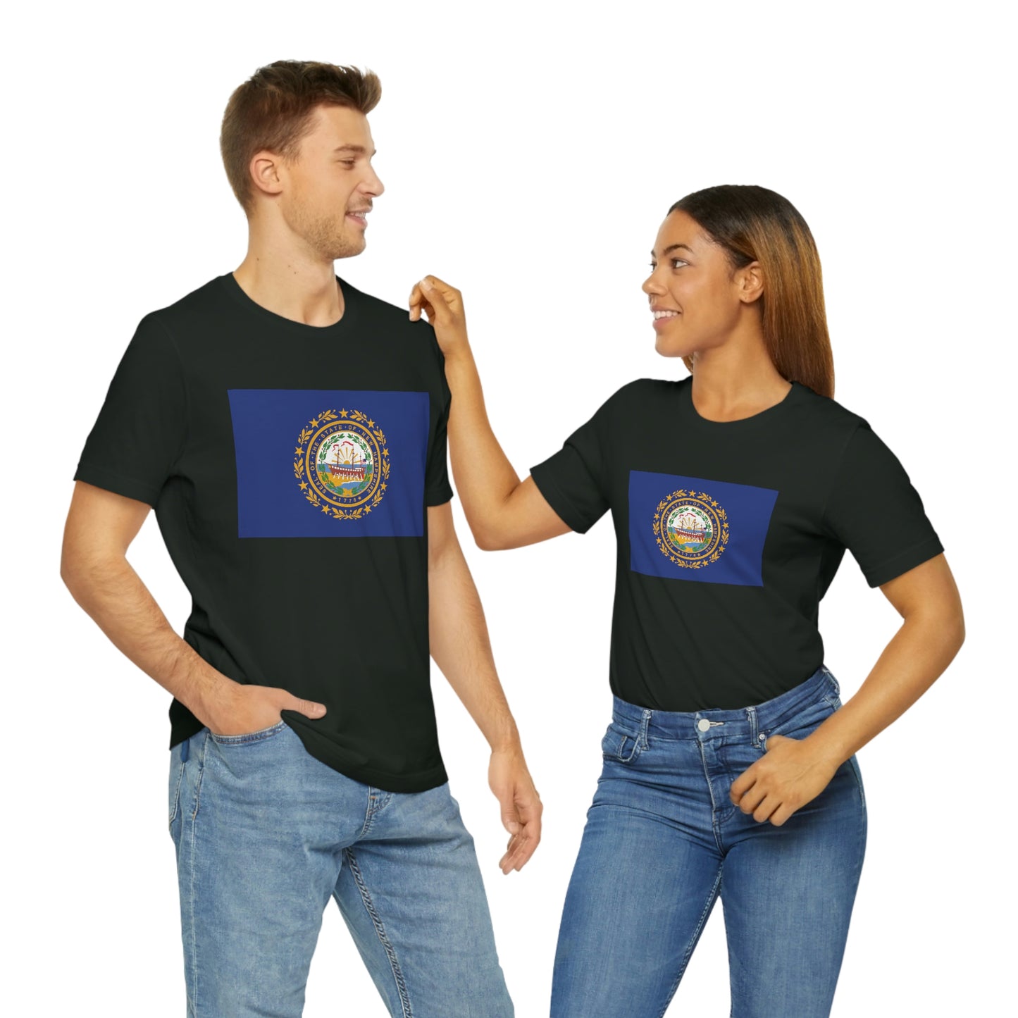 New Hampshire Flag Unisex Jersey Short Sleeve Tee Tshirt T-shirt