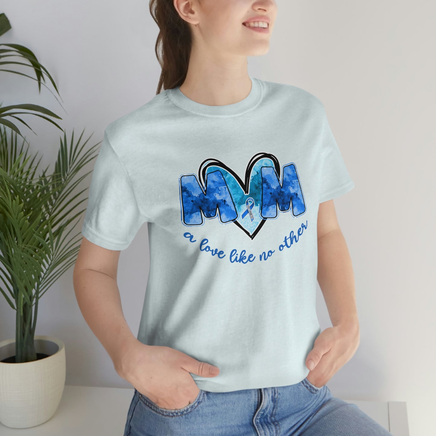 Mom A Love Like No Other Diabetes Awareness Print Unisex Jersey Short Sleeve Tee