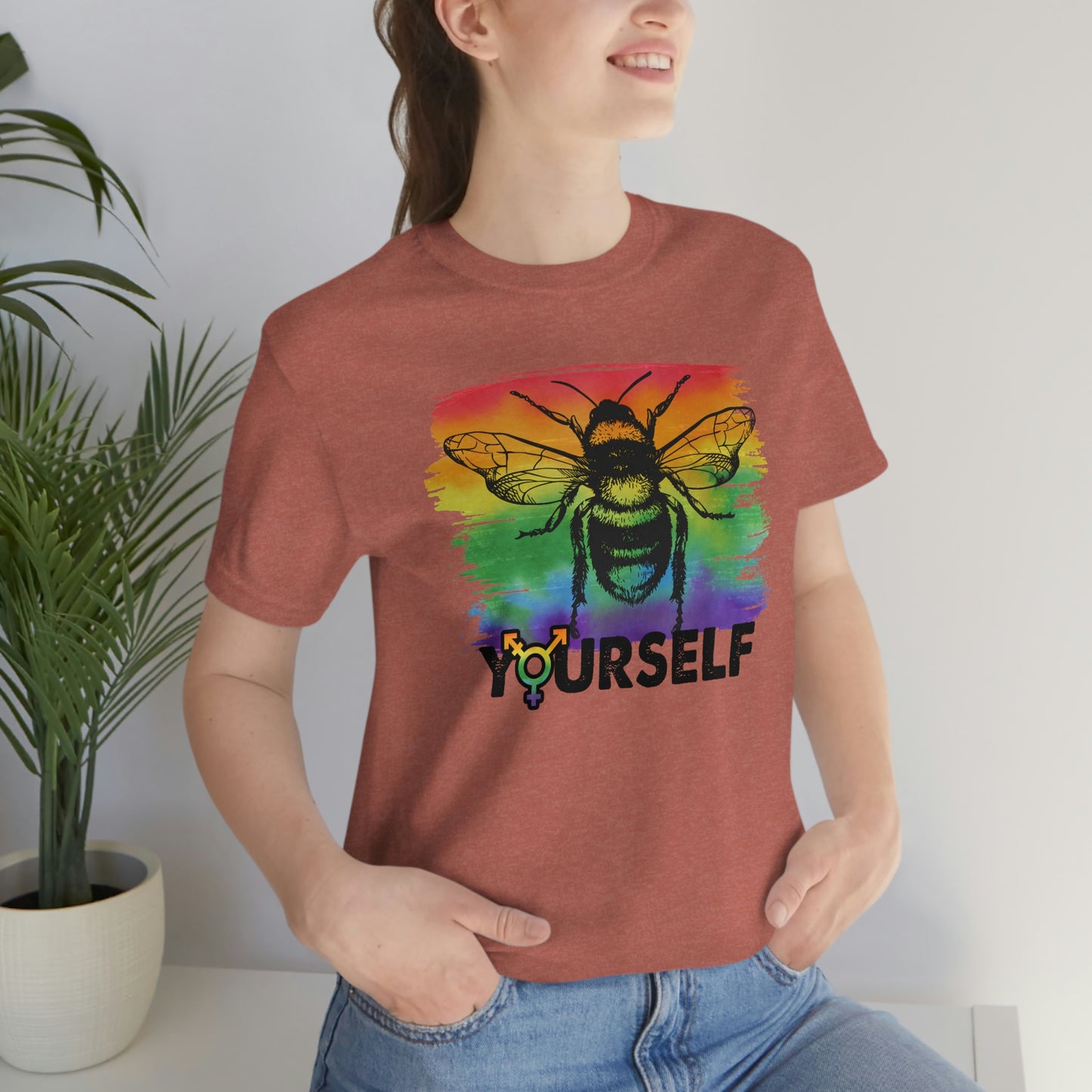 Bee Yourself LGBTQIA Print Unisex Jersey Short Sleeve Tee