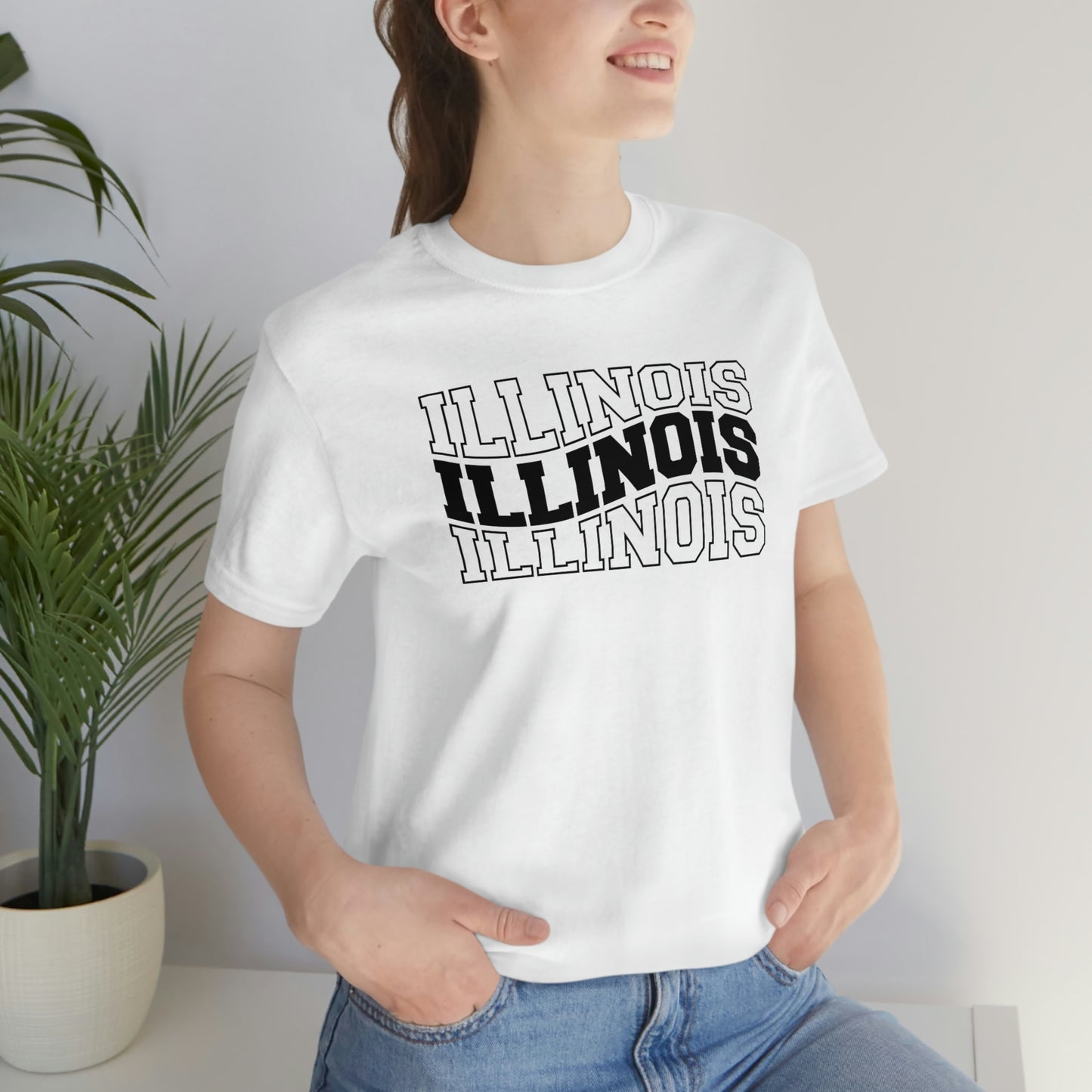 Illinois Varsity Letters Wavy Short Sleeve T-shirt