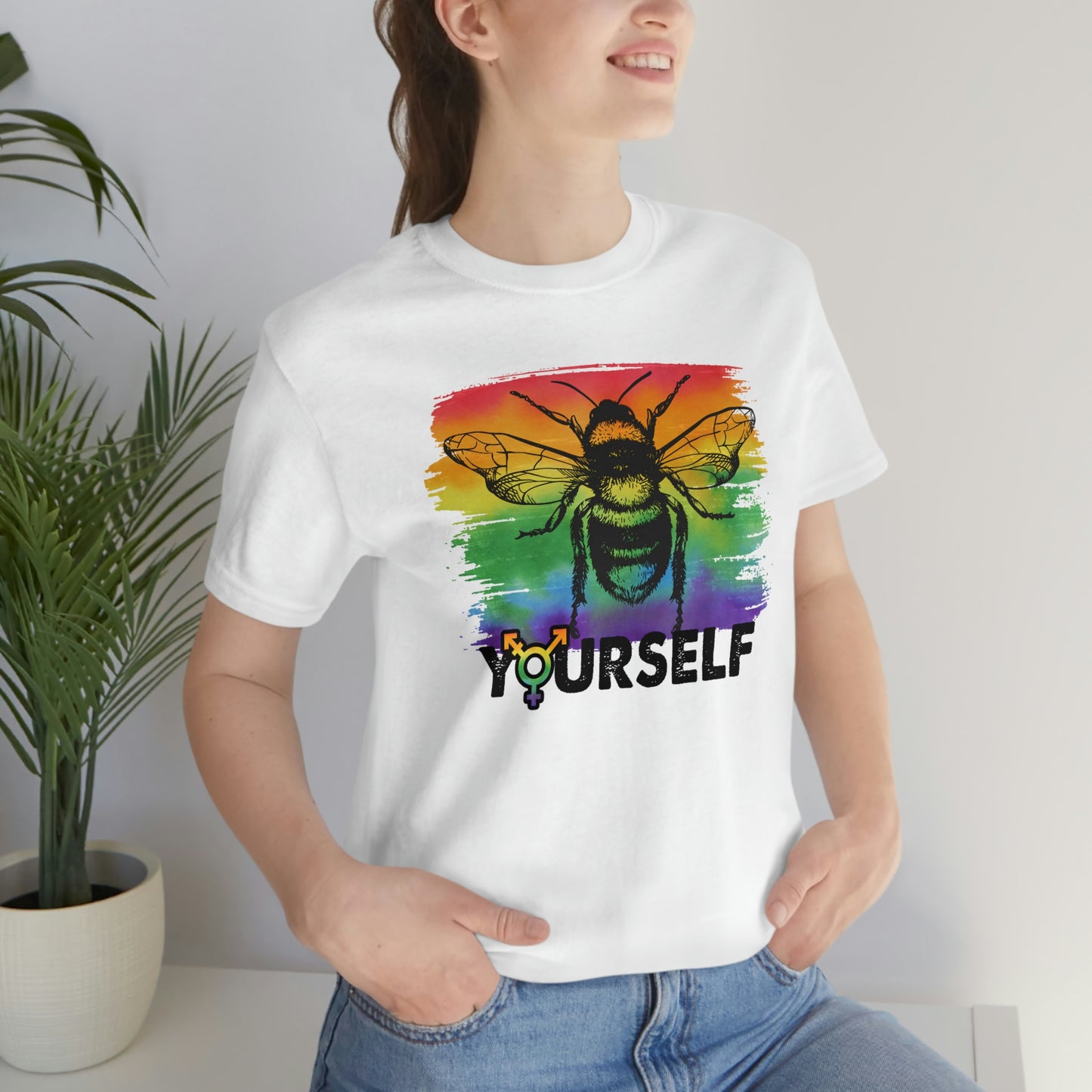 Bee Yourself LGBTQIA Print Unisex Jersey Short Sleeve Tee