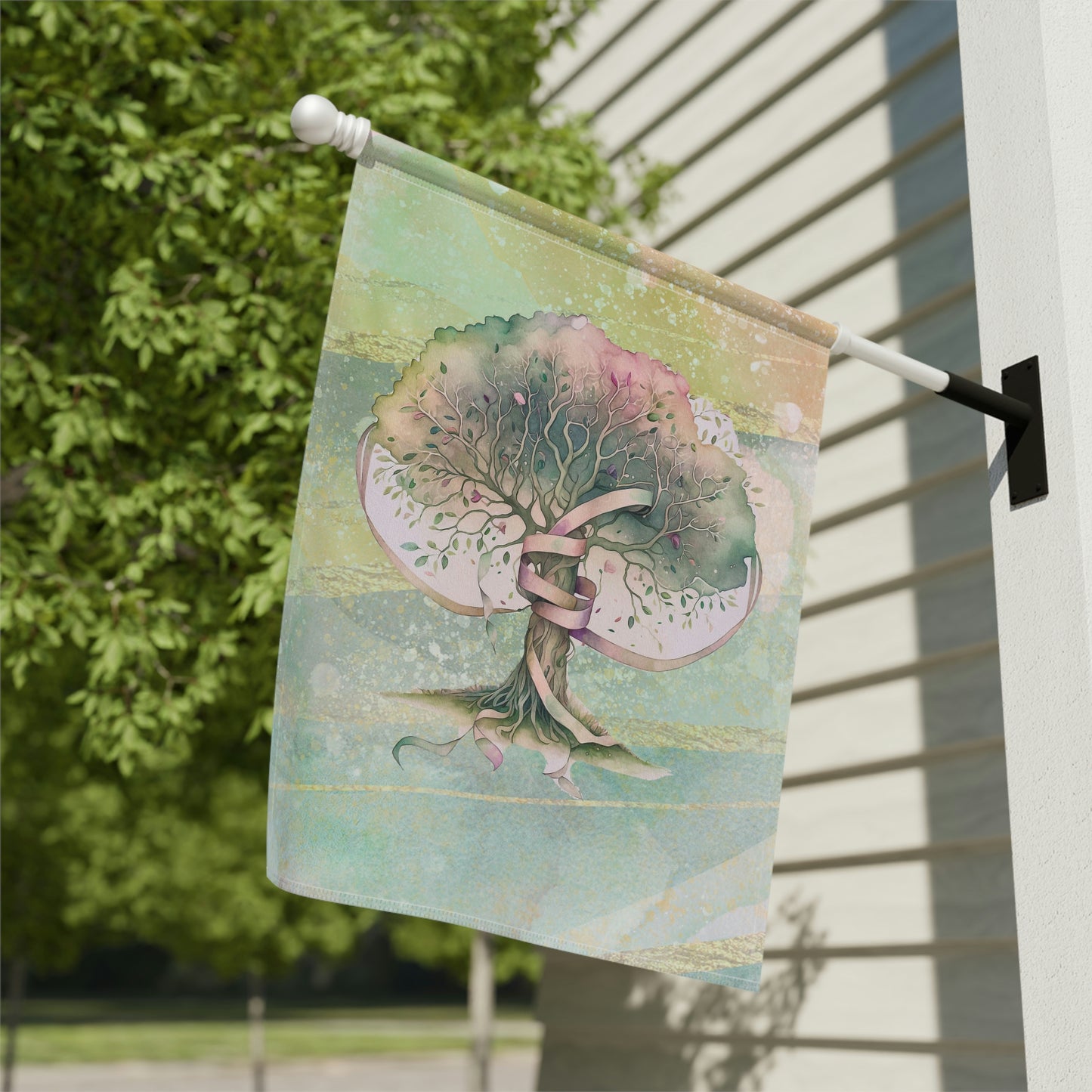 Spring Tree Watercolor Garden & House Banner