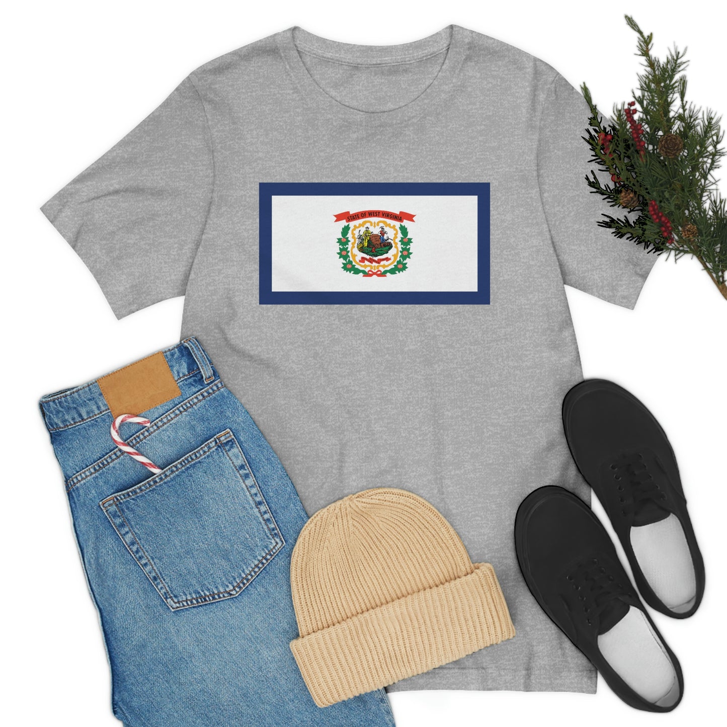 West Virginia Flag Unisex Jersey Short Sleeve Tee Tshirt T-shirt