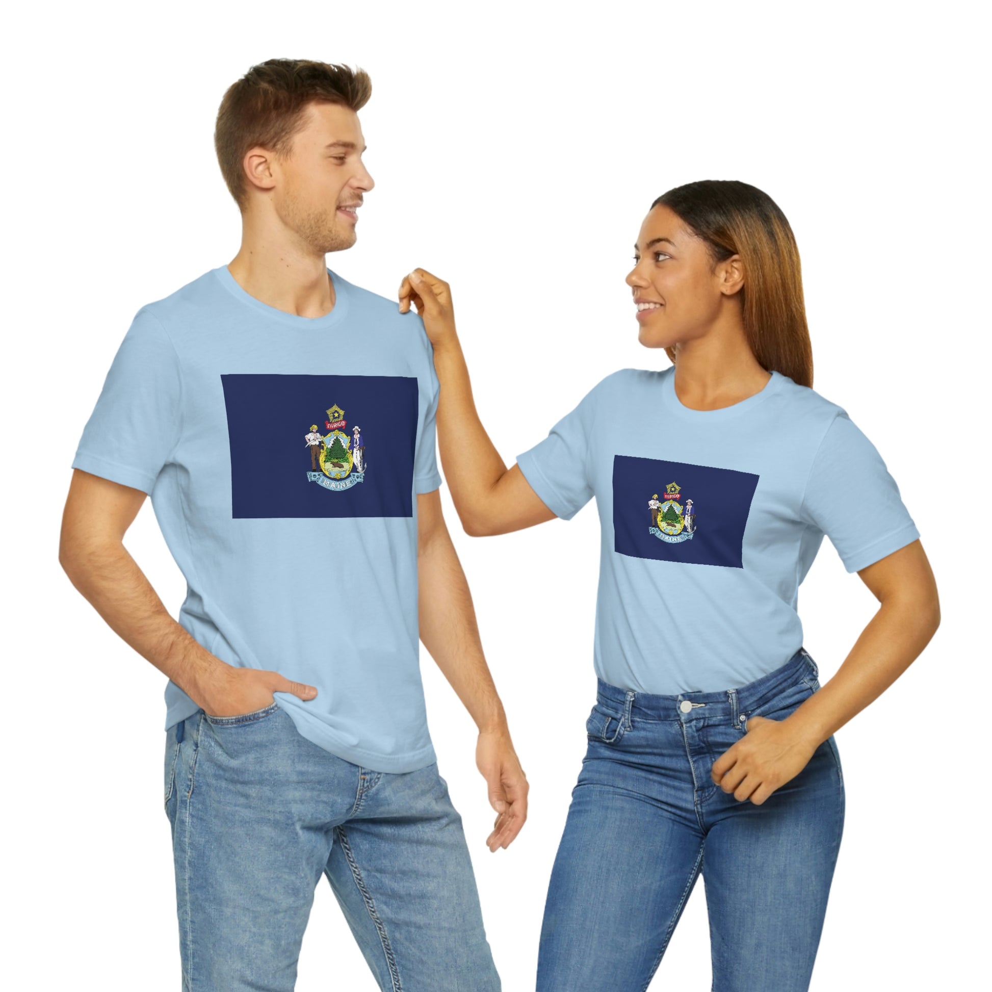 Maine Flag Unisex Jersey Short Sleeve Tee Tshirt T-shirt