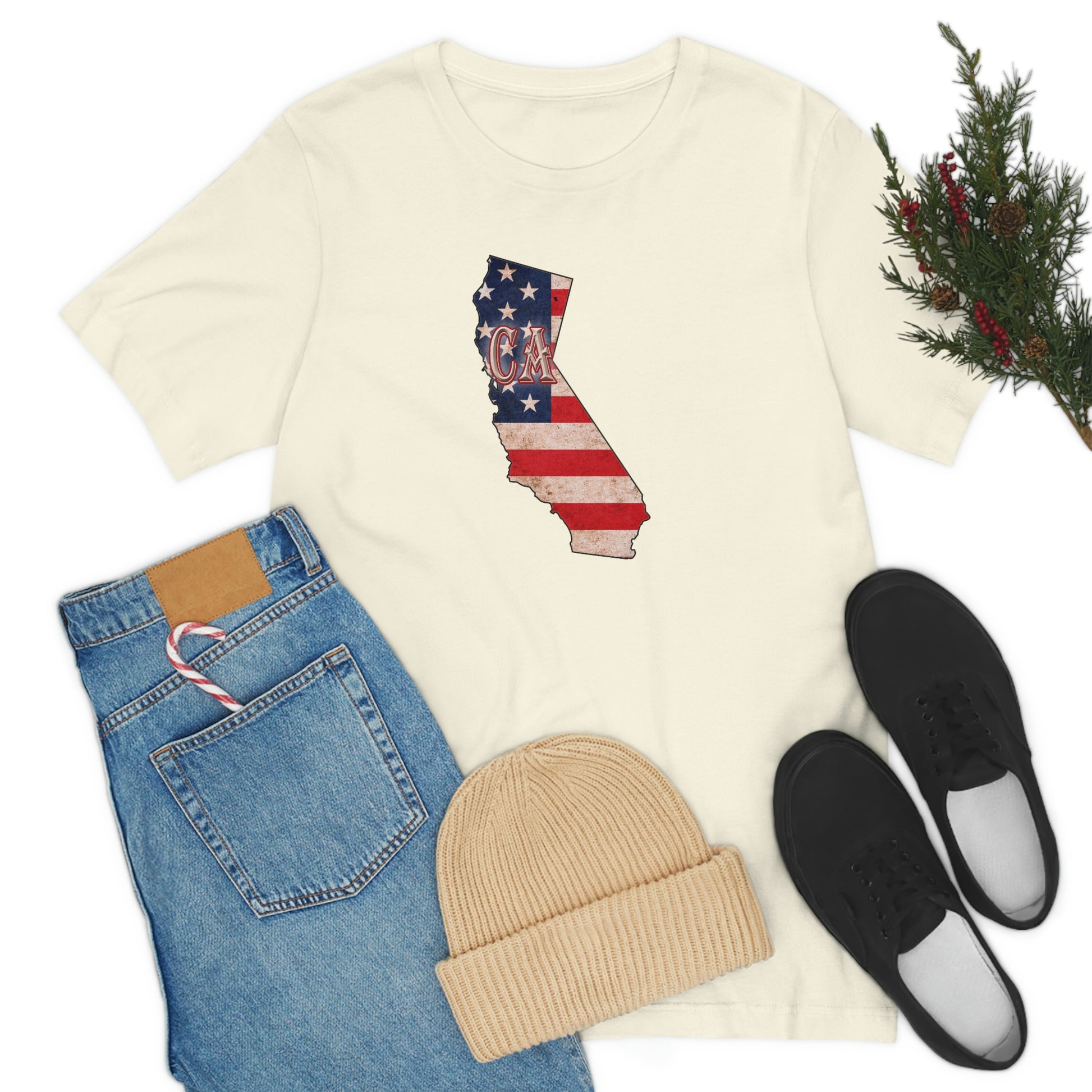 California US Flag Unisex Jersey Short Sleeve Tee Tshirt T-shirt