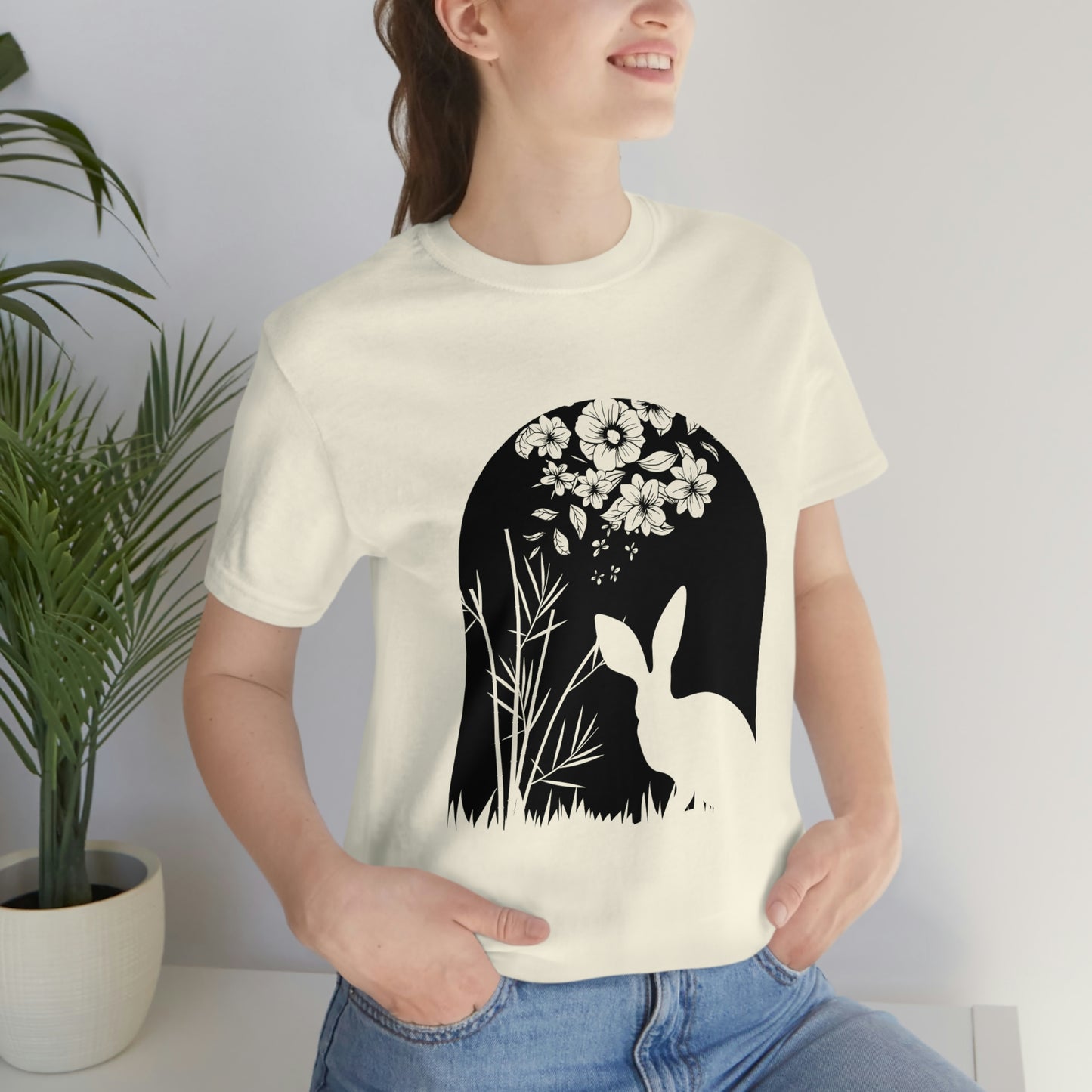 Bunny Silhouette Spring Rabbit Unisex Jersey Short Sleeve Tee