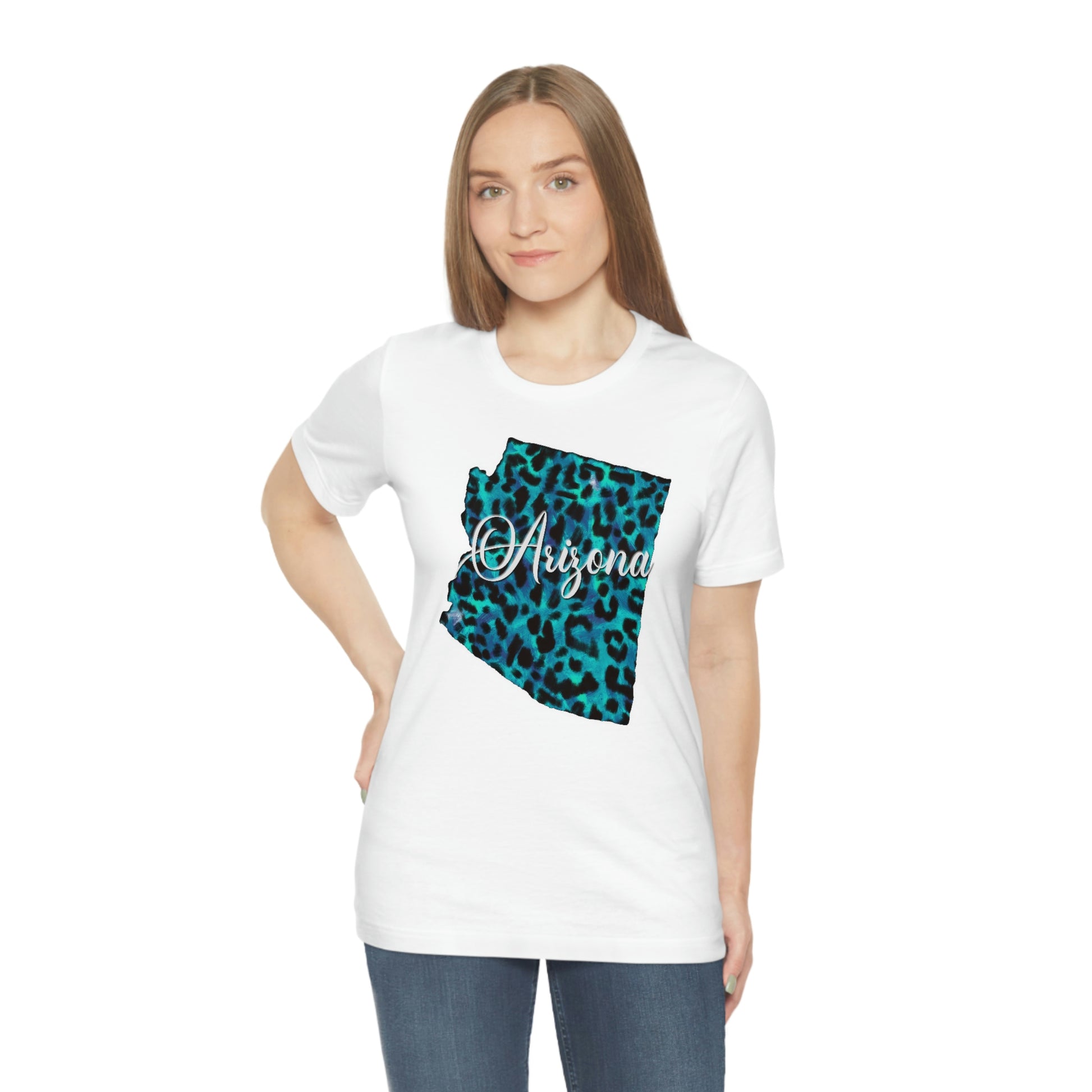 Arizona Blue Leopard Unisex Jersey Short Sleeve Tee Tshirt T-shirt