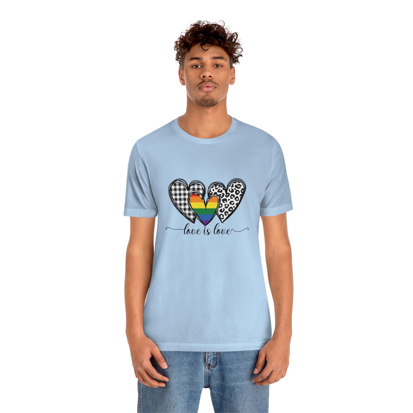 Love is Love LGBTQIA Print Unisex Jersey Short Sleeve Tee