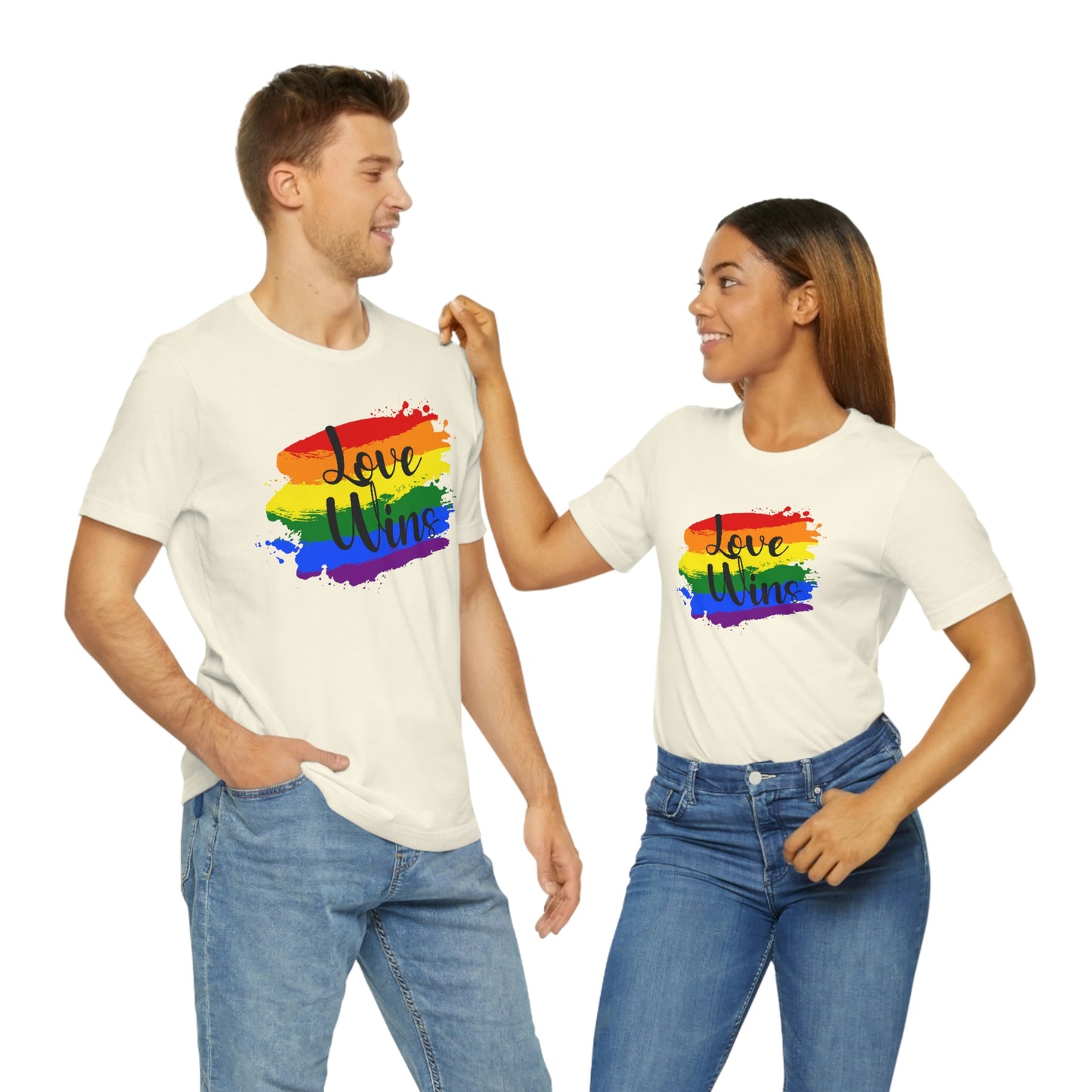 Love Wins LGBTQIA Print Unisex Jersey Short Sleeve Tee