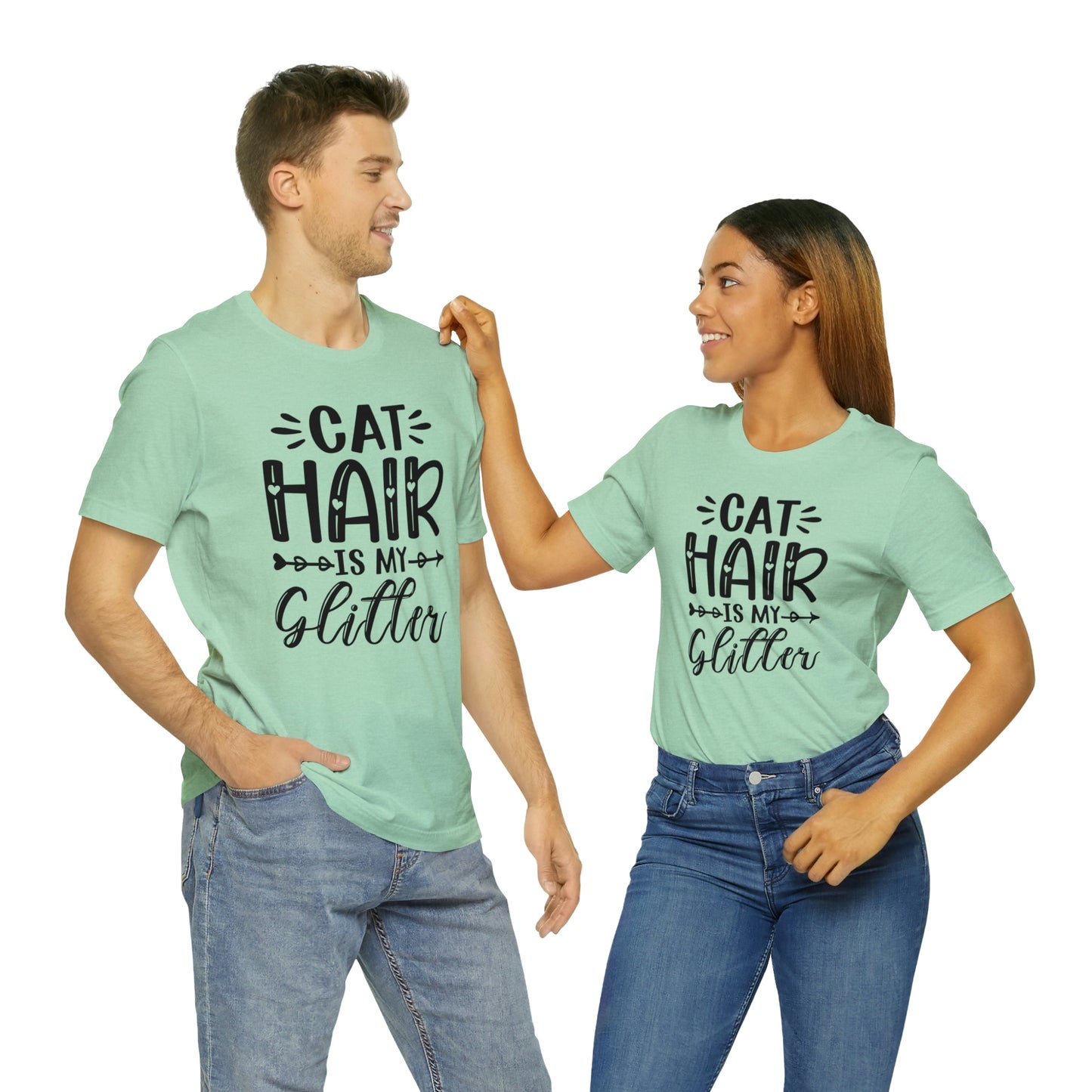 Cat Hair is my Glitter Short Sleeve T-shirt