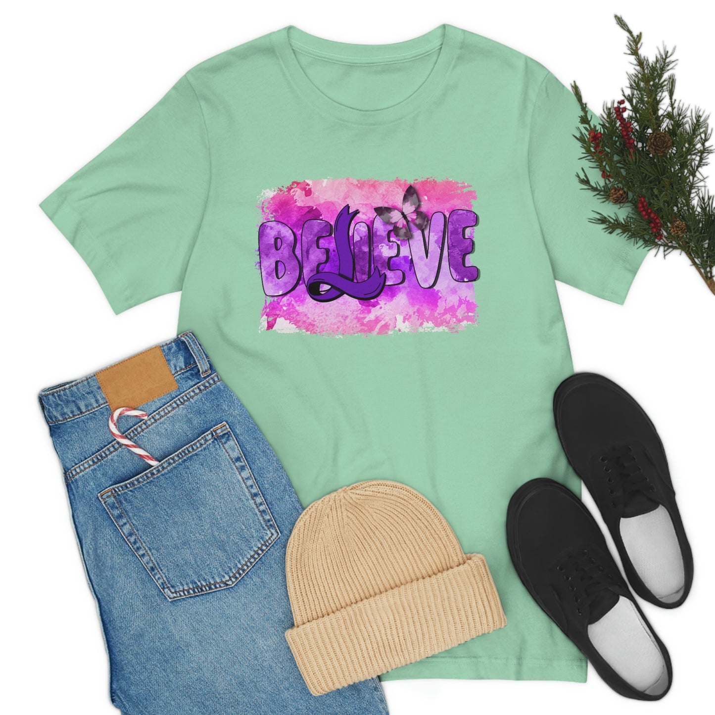 Believe Print Unisex Jersey Short Sleeve Tee