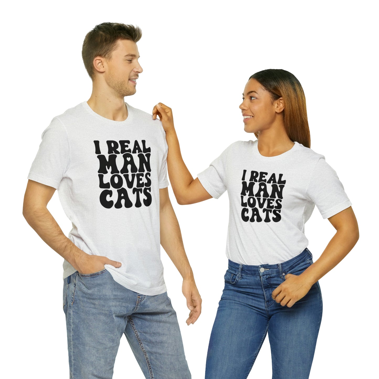 I Real Man Loves Cats Short Sleeve T-shirt