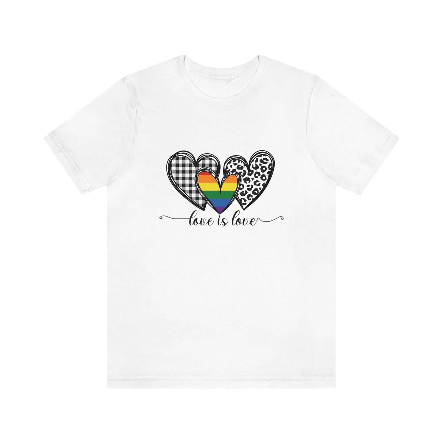 Love is Love LGBTQIA Print Unisex Jersey Short Sleeve Tee