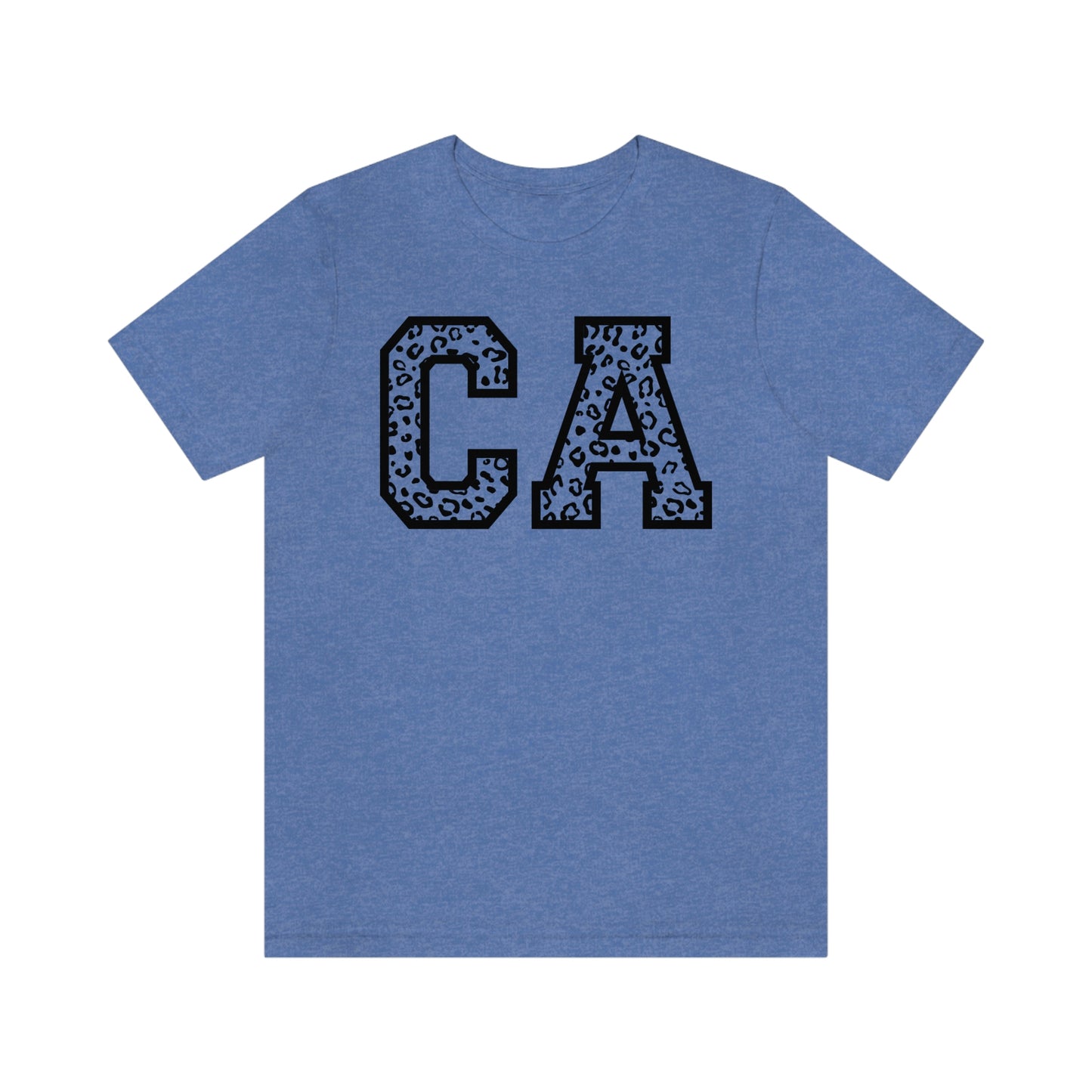 California CA Leopard Print Unisex Jersey Short Sleeve Tee Tshirt T-shirt