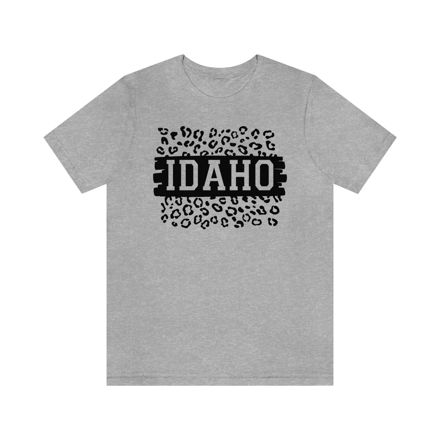 Idaho Leopard Print Background Short Sleeve T-shirt