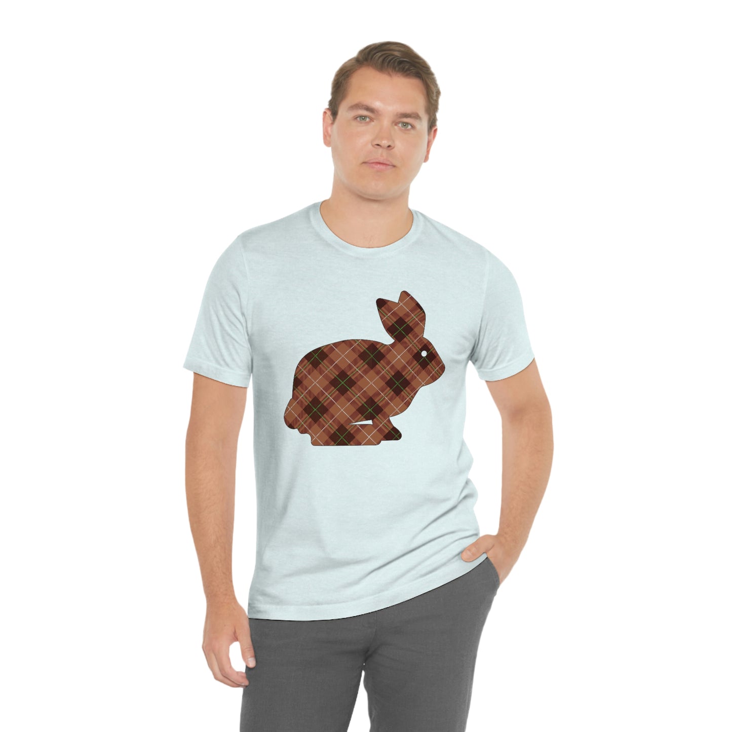 Brown Plaid Bunny Unisex Jersey Short Sleeve Tee