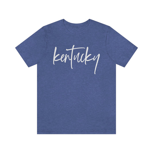 Kentucky White Script Short Sleeve T-shirt