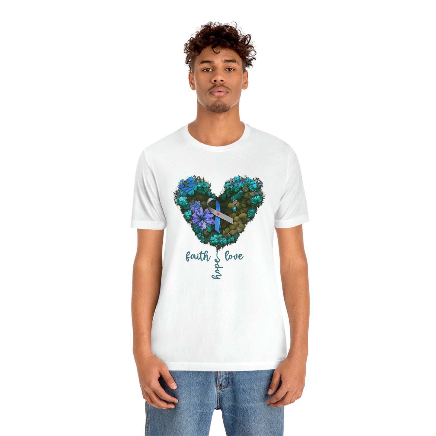 Faith Hope Love Diabetes Awareness Print Unisex Jersey Short Sleeve Tee