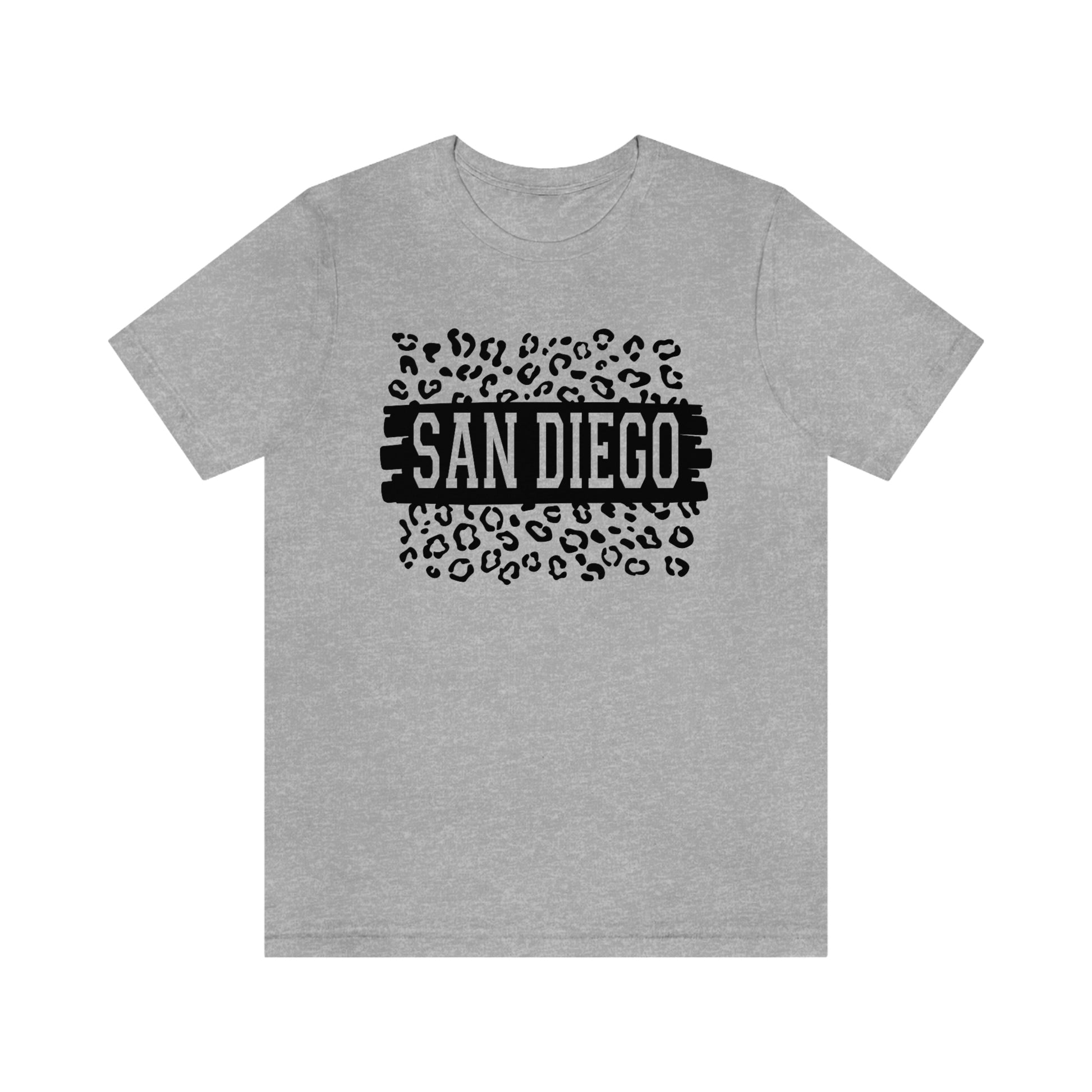 San Diego California Leopard Print Unisex Jersey Short Sleeve Tee Tshirt T-shirt
