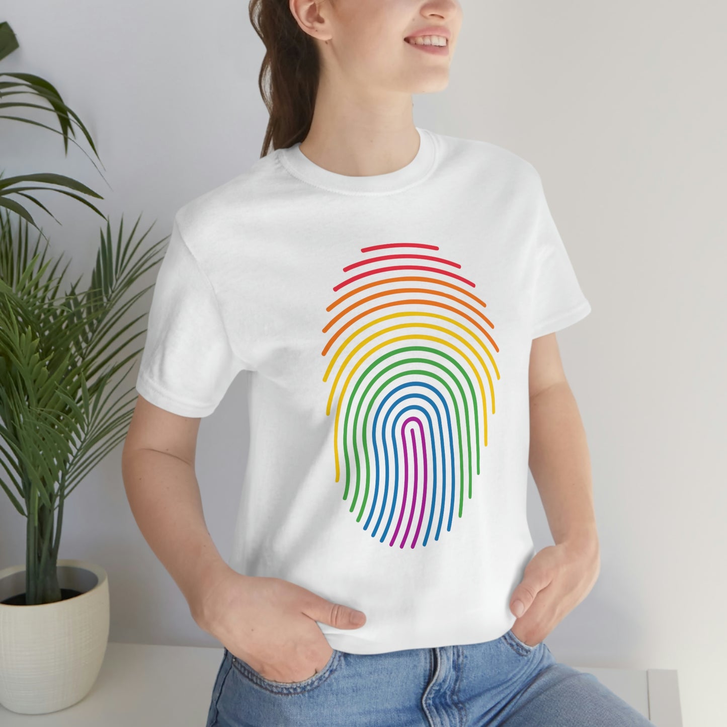 Fingerprint LGBTQIA Print Unisex Jersey Short Sleeve Tee