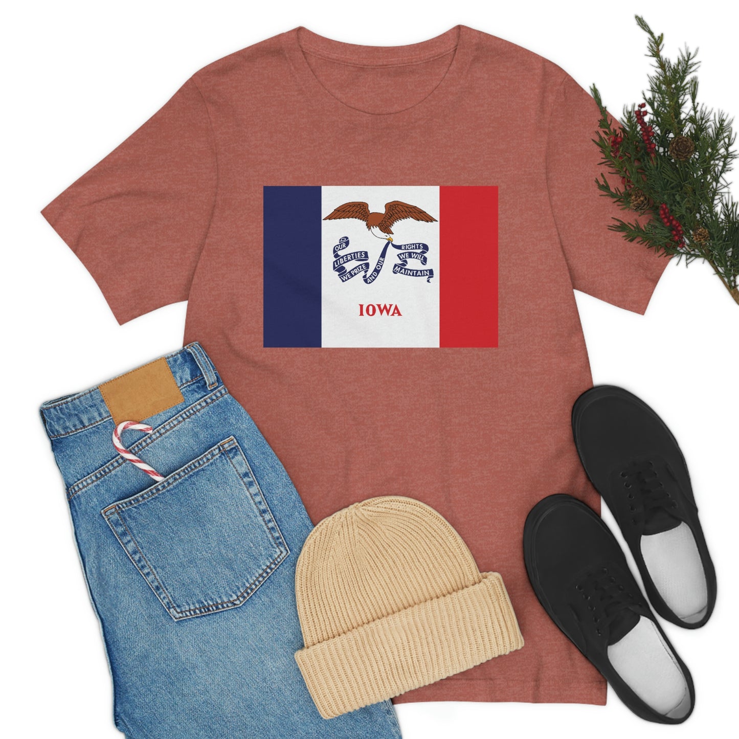 Iowa Flag Unisex Jersey Short Sleeve Tee Tshirt T-shirt