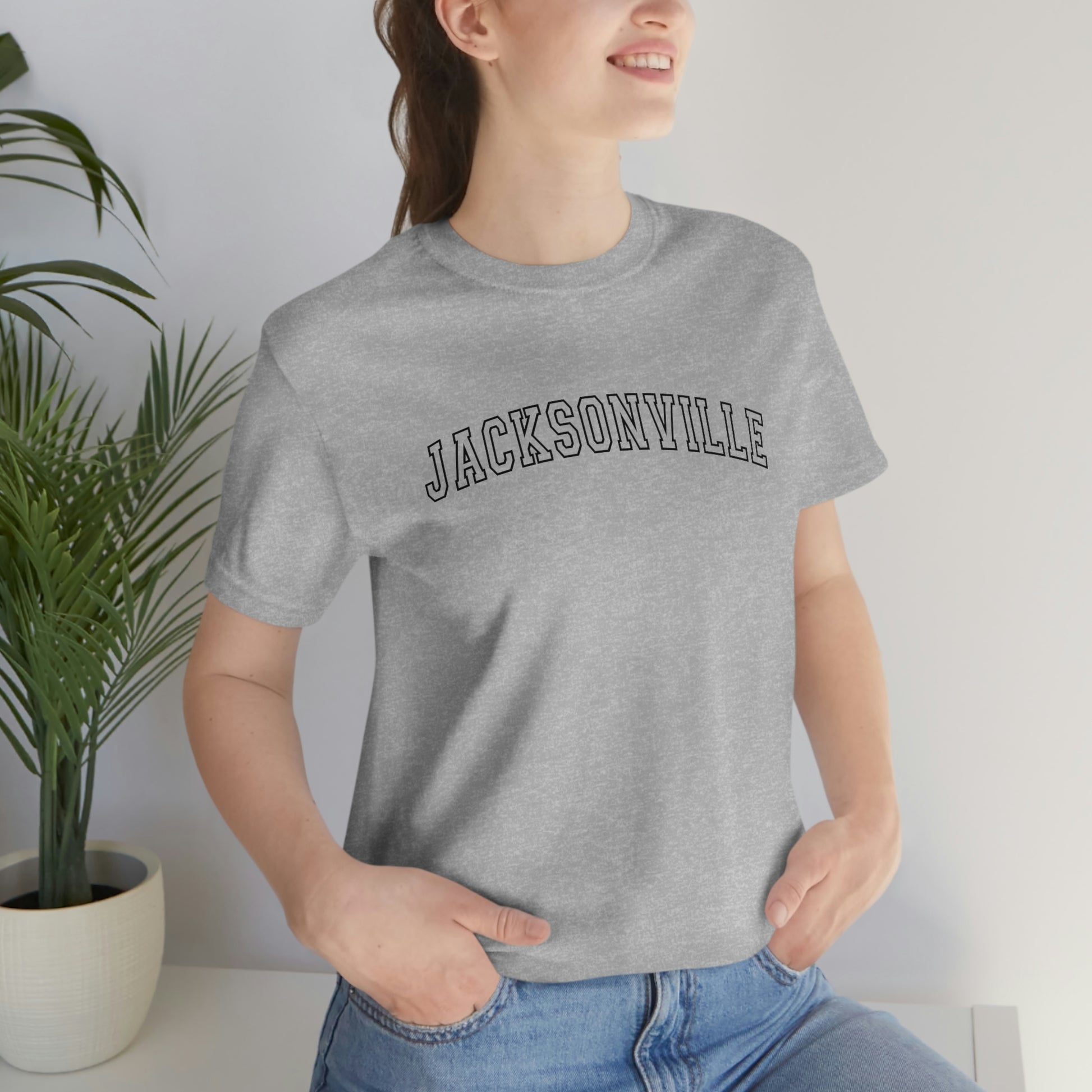 Jacksonville Varsity Letters Arch Florida Short Sleeve T-shirt