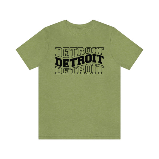 Detroit Varsity Letters Triple Wavy Short Sleeve T-shirt