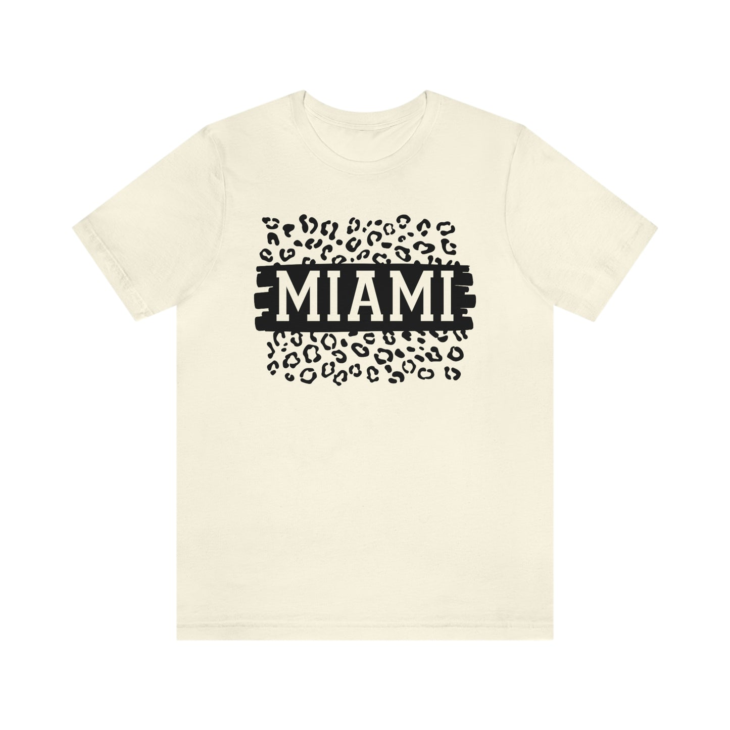Miami Leopard Print Florida Short Sleeve T-shirt