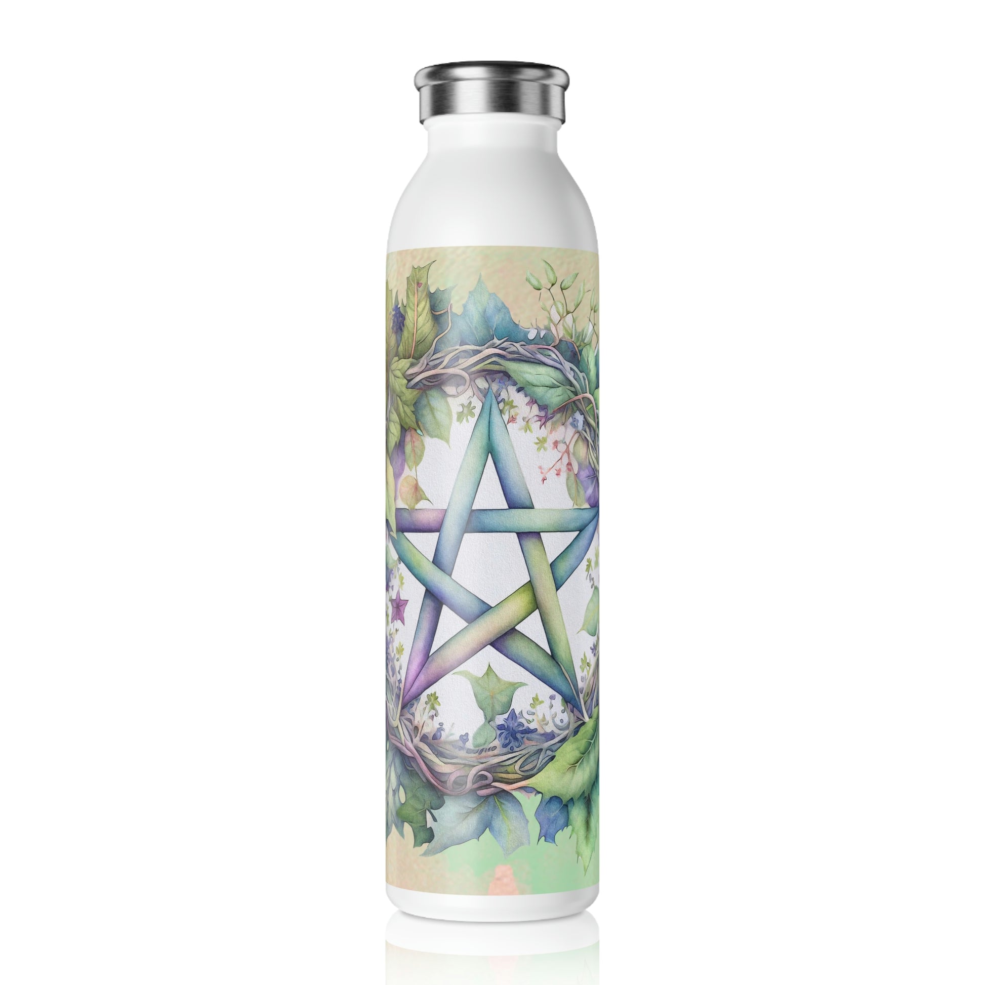 Spring Pentacle Watercolor Slim Water Bottle