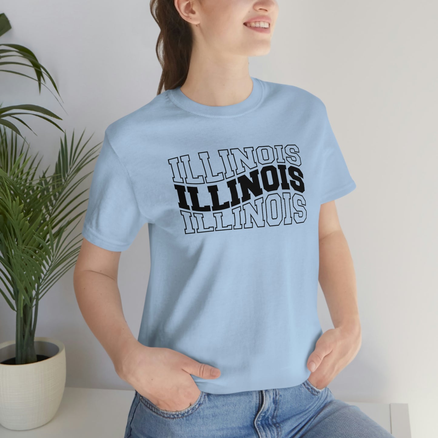 Illinois Varsity Letters Wavy Short Sleeve T-shirt