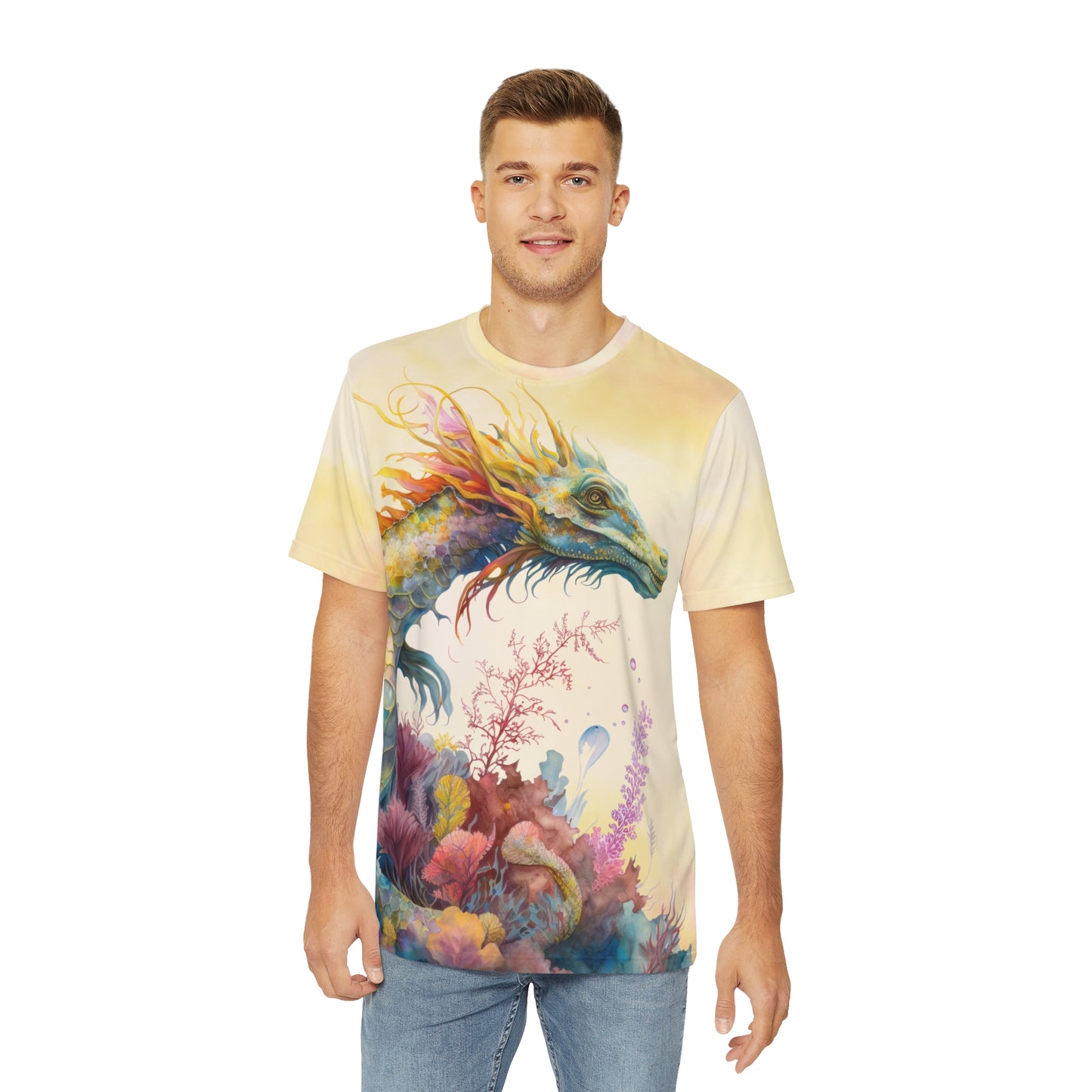 Dragon on Watercolor Background T-shirt